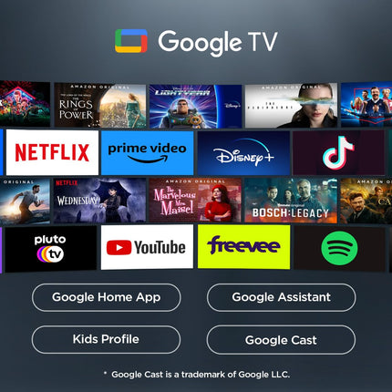 TCL 50V6B 50-tolline, 4K Ultra HD, HDR-teler, Google TV toega nutiteler (Dolby Audio, liikumise selgus, hääljuhtimine, ühildub Google Assistantiga, sisseehitatud Chromecast)