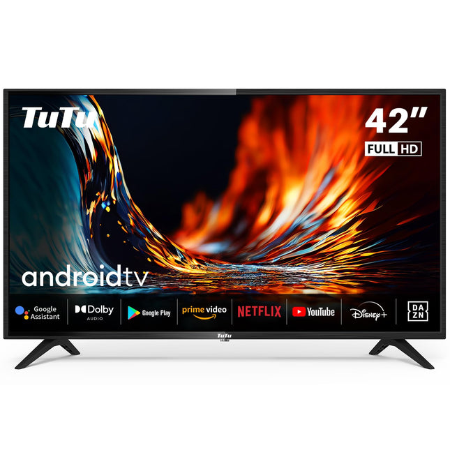 TuTu nutiteler 42-tolline (106 cm) Full HD Android-teler WiFi, rakenduste poe, kolmekordse tuuneri, Bluetoothi, USB ja HDMI-ühendusega