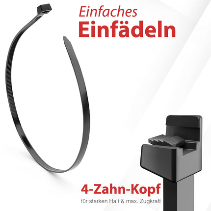 HeiKab 50 cable ties 920 x 9 mm - UV-resistant - Minimum tensile strength 780 N / 79.5 kg - Black -