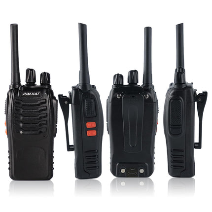 Walkie-Talkies PMR446 Long-Range with Headset, JUMJIAT Two-Way Radios Rechargeable 16-Channel Handheld Radio with Flashlight (2 Pack)