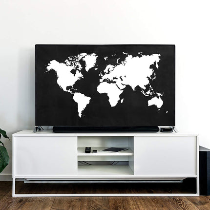 kwmobile 65" TV Cover - Indoor TV Screen Protector Cover - TV Screen Dust Cover - Travel Outline White Black