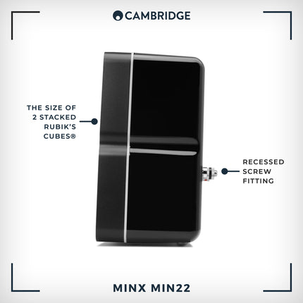 Cambridge Audio Minx Min 22 - Compact wired satellite speaker with BMR speaker technology - Includes keyhole bracket for discreet and easy wall mounting - Black