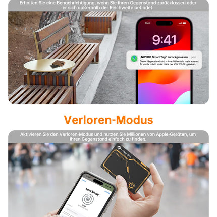 NOVOO Air Tag Card rahakoti jälgimiskaart, mis ühildub Apple Find My (ainult iOS) Bluetooth-jälgija pagasi, võtmeleidja, võtmete, kohvrite, passide nutimärgiste jaoks, 6-aastane aku tööiga