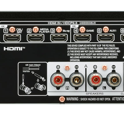 Marantz Stereo 70s võimendi HiFi Stereo, 2.2-kanaliga HiFi võimendi, 75 W/kanal, 6 HDMI sisendit, 8K, HEOS, Bluetooth, Wi-Fi, AirPlay 2, Dolby TrueHD, Alexa ühilduv, must