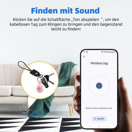 Androidi nutikas jälgimissilt, Google'i sertifitseeritud võtmeleidja, mis ühildub Find Hubi rakendusega (ainult Android), Bluetooth-võtmeleidja pagasi/kottide/kohvri/rahakoti jaoks, vahetatav aku, 4 värvi