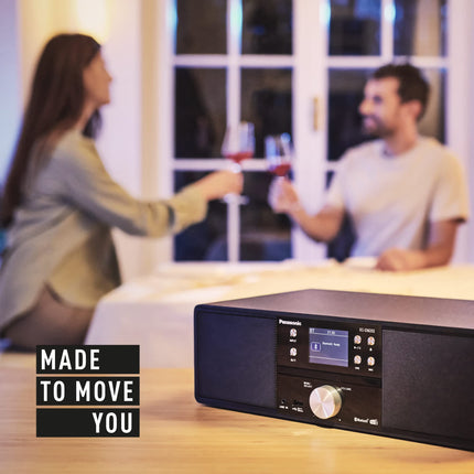 Panasonic SC-DM202EG-K Compact Micro HiFi Stereo System with CD, DAB+/FM Radio, USB and Bluetooth, 24W Speakers, Remote Control, 2.4 inch TFT LCD Display, EQ Settings, Black.
