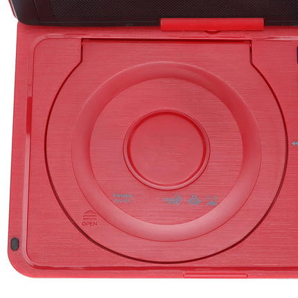 Portable DVD Player, 6.8-inch HD Screen DVD Player, Supports 270-Degree Swivel Mobile DVD Player, U Disk/SD/MMC Cassette, with Remote Control, for Car/Kids/Home (EU Red)