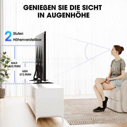 FITUEYES universaalsed teleri jalad, telerijalad 32–55-tollisele LCD-telerile, LED-teleri lamedatele ja kumeratele teleritele, jalad, lauaalus, reguleeritava kõrgusega, kallutatav, VESA, max 600 * 400 mm, kuni 50 kg.