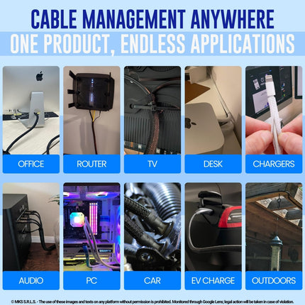 MarketConnect® Ise sulguv kaabliümbris Ø 9 mm, pikkus 8 m • Ideaalne kaabli haldamiseks ja kaitsmiseks • Ideaalne lauale ja telerile • MUST-SININE