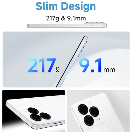 Ulefone Note 20 Pro mobiiltelefon Android 14, 8 GB RAM + 256 GB ROM / SD-1TB, 50MP + 8MP kaamera Octa Core 6.75" HD+ Widevine L1, 6000mAh aku, Dual SIM 4G nutitelefon ilma lepinguta Face ID/Sõrmejäljelugeja/GPS/OTG must