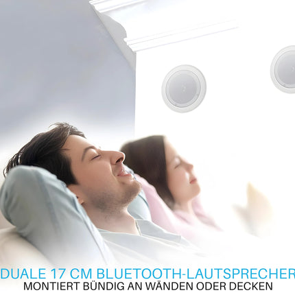 Pyle laekõlar, seinakõlar Bluetooth, 200W - 16,5 cm - sisseehitatud kõlar, Bluetooth kõlar - kodukino, kontori, lameda ja ümara helisüsteemi jaoks - stereosüsteem, seinale, riiulile ja lakke