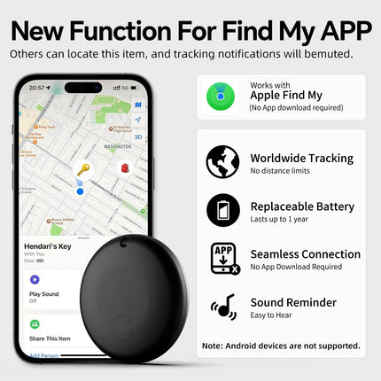 WALLFID Air Tag, Item Finder, Key Finder Compatible with Apple Find My (iOS Only), Track Your Keys, Wallet, Luggage, Backpack (2Tag)