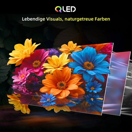 CHIQ U43QM9G televiisor 43 tolli (108 cm), 4K UHD, QLED, HDR10, DLG 120Hz, MEMC, Google TV, Dolby Audio, DBX-TV, kolmekordne tuuner, Wi-Fi, 2.4G/5G, Google Assistant, must, 2025