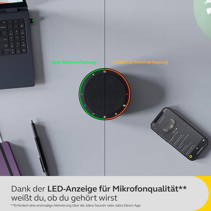 Jabra Speak2 75 Wireless Bluetooth Speakerphone for Work and Music - 4 Microphones, 65 mm Speaker - New Pairing Feature, USB-C Adapter, Zoom and Google Meet, Dark Grey