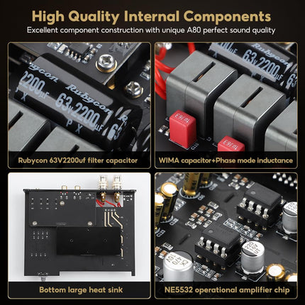 AIYIMA A80 võimsusvõimendi DAC koos PFFB TPA3255D2 stereo HiFi 2.0 kanaliga D-klassi Bluetooth võimendi 300Wx2 ESS9038Q2M dekoodriga kodukino vastuvõtja PC-USB koaksiaal-optilise TRS RCA sisendiga