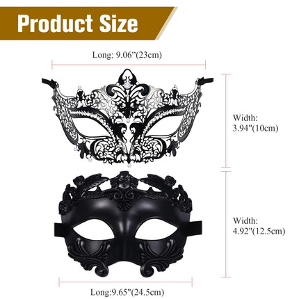 Oidea must maskeraadimask paaridele – vintage Vana-Rooma Kreeka Veneetsia mask pitsmaskid metallist halloweeni lõpupidu kostüüm ballile karnevalimask naistele ja meestele