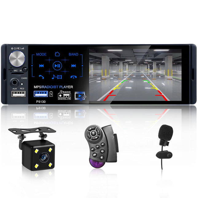 RDS autoraadio 1 DIN Bluetooth handsfree autoraadio 4,1-tollise ekraaniga 1 DIN autoraadio puutetundliku ekraaniga FM AM tahavaatekaameraga topelt USB/TF/AUX