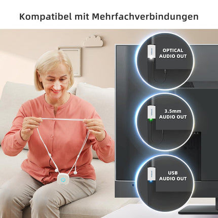 Holdsound juhtmevabad kõrvaklapid telerile - kõrvaklapid telerile USB-saatjaga (optiline, 3,5 mm), L/R tasakaalu helitugevuse reguleerimine, lihtne seadistamine eakatele, 30 M, 15 tundi (hall)