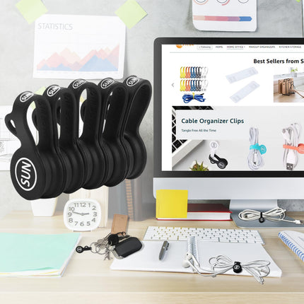 Cable Organizer Clips Black Cable Clips