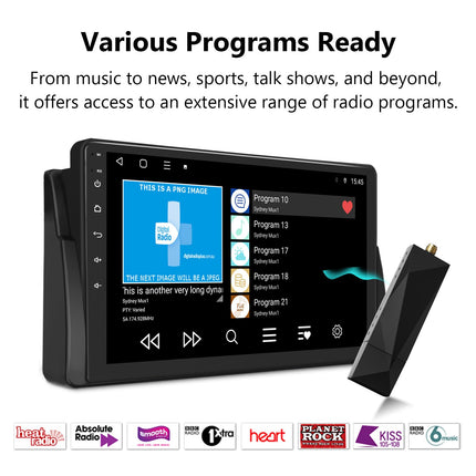 Eonon DAB/DAB+ digitaalraadio adapter, vastuvõtja, USB-adapter Android 13/14 autoraadiole, GPS-ile, 4G LTE, ühildub BMW E46A13/E46X6S/E46X7/E90A13/VWA12S/VWA13/VWX6S/VWX7/UA13/UA13SK-Plus/UX6K-ga