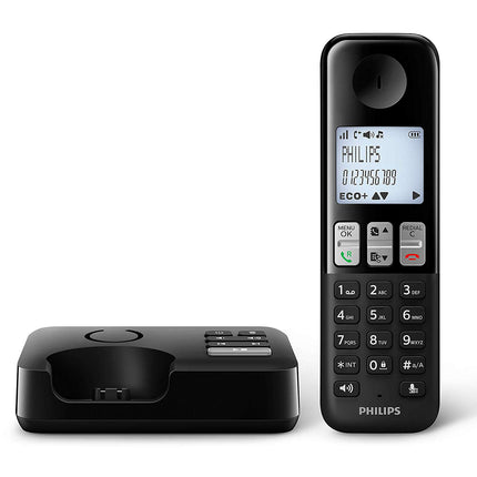 Philips D255 juhtmeta telefon - DECT - 1,8-tolline ekraan - Plug &amp; Play - 16 tundi kõneaega - 25 minutit salvestusaega
