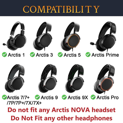 SOULWIT vahetuskõrvapadjad SteelSeries Arctis 1/3/5/Arctis 7/7+/7P/7P+/7X/7X+/9/9X/Pro/Prime kõrvaklappidele (ei sobi Arctis Nova mudelitele), mürasummutava vahuga padjad