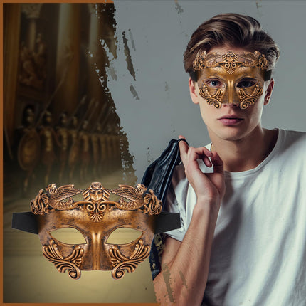 Aroncenti Veneetsia maski kostüüm meestele: Vana-Kreeka Rooma sõdalase mask karnevali Halloweeniks Rüütli Itaalia Veneetsia mask pronksist