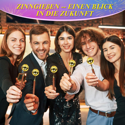 iZoeL tin casting New Year's Eve casting with 18 tin figures 3 spoons instructions oracle booklet, tin casting New Year's Eve, 3 tin sets to cast for New Year's Eve party games New Year's Eve custom fortune-telling party game