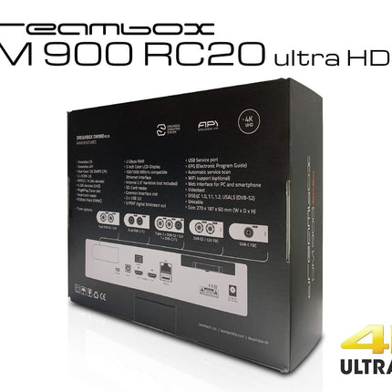 Dreambox DM900 RC20 UHD 4K 1x kahekordne DVB-S2X MS-tuuner E2 Linux PVR-valmis vastuvõtja