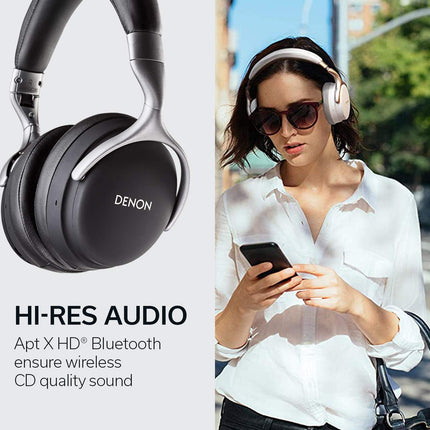 Denon AH-GC30 Wireless Over-Ear Headphones with Noise Cancelling (ANC), Bluetooth, Hi-Res, Microphone, 20-hour Battery Life