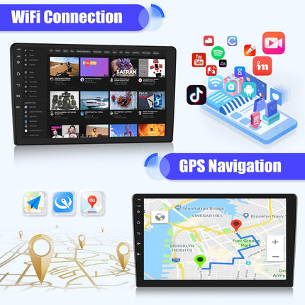 [2+64G] SIXWIN Android 13 Carplay ja Android Auto autoraadio Peugeot 107/Citroen C1/Toyota Aygo jaoks, 10,1-tolline mahtuvuslik puuteekraan, toetab WiFi/GPS/FM/Bluetooth/SWC/peegliühendust