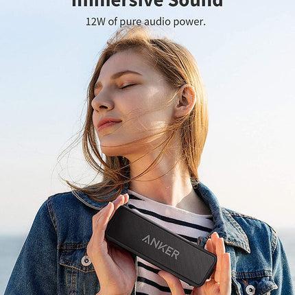 Anker SoundCore 2 Bluetooth Speaker, Massive Bass with Dual Bass Drivers, 24h Battery, Improved IPX7 Water Resistance, Wireless Speaker (Refurbished)