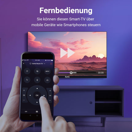 TuTu nutiteler 25-tolline (64 cm) Full HD VIDAA-teler WiFi-ühendusega, kolmekordse tuuneriga (DVB-T/T2, DVB-C, DVB-S/S2), APP Store, HDMI, USB (TUV25FQ1B, 2024)