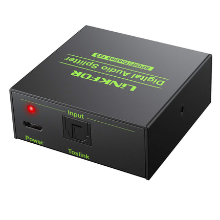 LiNKFOR optiline jaotur, SPDIF Toslink jaotur, 1x3 digitaalne helijaotur, 1 optiline kaabel, alumiiniumsulam, toetab LPCM 2.0 DTS Dolby-AC3, ühildub PS3 DVD HDTV digiboksiga jne.