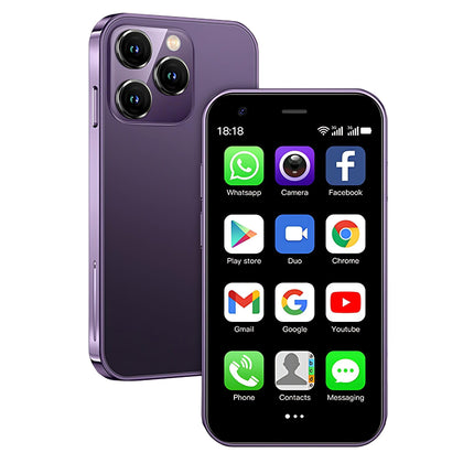 Hipipooo minitelefon, 3G nutitelefon, 3-tolline 1000mAh Android 8.1 varundusnutitelefon, 2GB+16GB (XS15-lilla)
