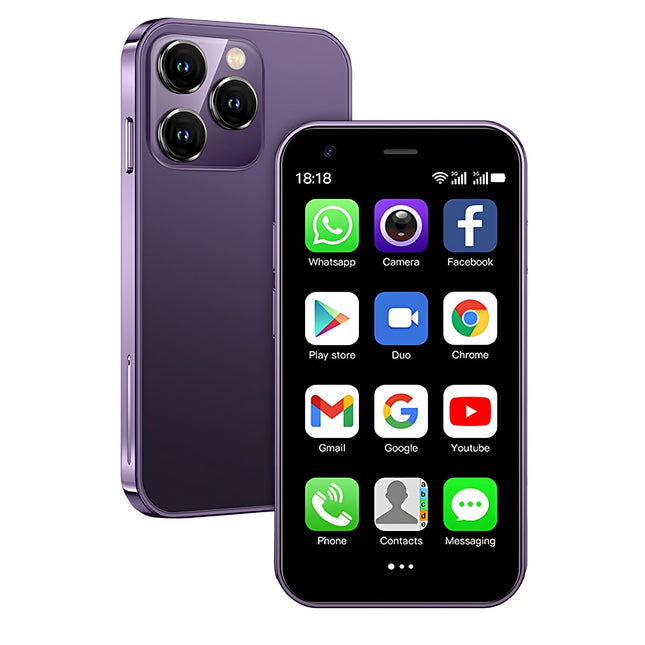 Hipipooo minitelefon, 3G nutitelefon, 3-tolline 1000mAh Android 8.1 varundusnutitelefon, 2GB+16GB (XS15-lilla)