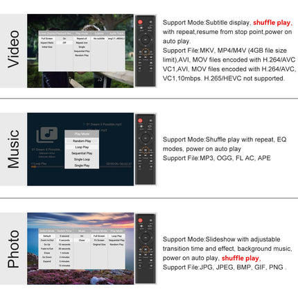 AGPTEK Mini 1080P Full HD digitaalne meediapleier kaugjuhtimispuldiga MP3, WMA, OGG, AAC, FLAC, APE, AC3, DTS, ATRA jaoks - toetab HDMI CVBS ja YPbPr videoväljundit (must).