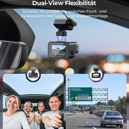 Krunia 2K WiFi mini autoregistraator, esikaamera rakendusega, CPL tugi, väline GPS, WDR öönägemine, 24H parkimise jälgimine, magnetiline kinnitus, superkondensaator, 170° lainurkkaamera