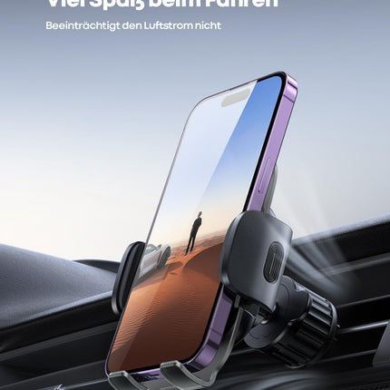 Lamicall Car Phone Holder, Cell Phone Car Mount - [2025 Spring Clip] Universal Air Vent Phone Holder Car, 360 Degree Vent Car Mount for iPhone 16/15/14/13/12 Pro Max Plus, Samsung 4-7 inch Smartphone