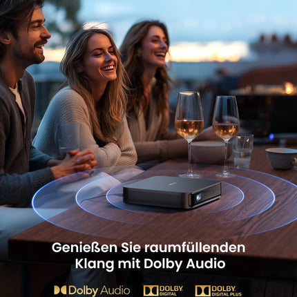 Dangbei Atom Mini Projector 1080P, 1200 ISO Lumens, Netflix Official, Dolby Audio, Autofocus Keystone Correction, 3D Projector 4K Supported, Small Projector with WiFi and Bluetooth for Home Theater/Home/Outdoor