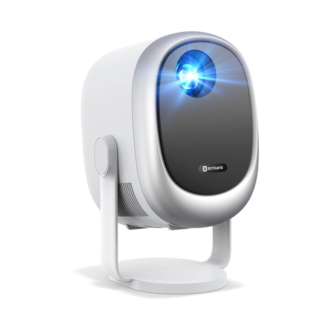 Projektor【360° pööratav/automaatne trapetsikorrektuur/e-fookus】 WiFi Bluetooth-projektor Full HD 1080P toega, 500ANSI kaasaskantav miniprojektor kodukino/õue mobiiltelefoni jaoks, tolmukindel LED-projektor, 50% suum