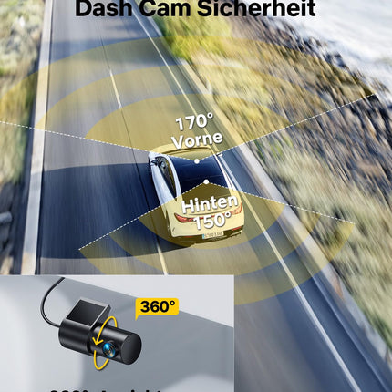 GKU auto armatuurlaud, esi-taga, 4K/2.5K puutetundliku ekraaniga 3.18 tolli, GPS 5G Wi-Fi armatuurlaud, topelt autokaamera, 64GB SD-kaart, parkimise jälgimine, WDR, 170° lainurk, G-andur, tsükkelsalvestus, max 256GB