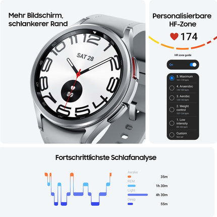 Samsung Galaxy Watch6 Classic Smartwatch, Health Features, Fitness Tracker, Fast-Charging Battery, Bluetooth, 47 mm, Silver, Includes 36-Month Manufacturer's Warranty [Exclusively at Amazon]