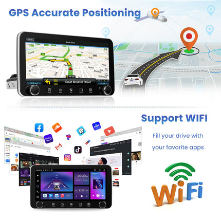 [2G+64G 10,36" ekraan] Inefala autoraadio 1 DIN Android 13 koos juhtmevaba Carplayga Android Auto, 10,36-tolline puutetundlik ekraan, autoraadio Bluetooth 1 DIN koos navigatsiooniga GPS WiFi RDS/FM SWC USB mikrofon tahavaatekaamera