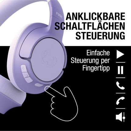Fresh 'N Rebel Clam Fuse Bluetooth Over-Ear Headphones with Hybrid Active Noise Cancelling, with ENC Microphone (Perfect Calls), Wireless Headphones with Ambient Mode, 45h Playtime (Purple)
