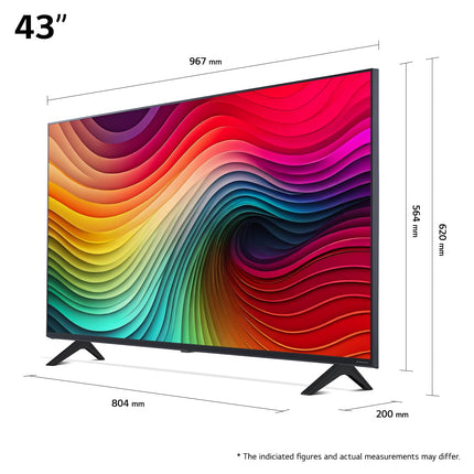 LG 43NANO81T6A TV 43" (109 cm) NanoCell TV (α5 Gen7 4K AI processor, webOS 24, HDR10, up to 60Hz) [Model year 2024]