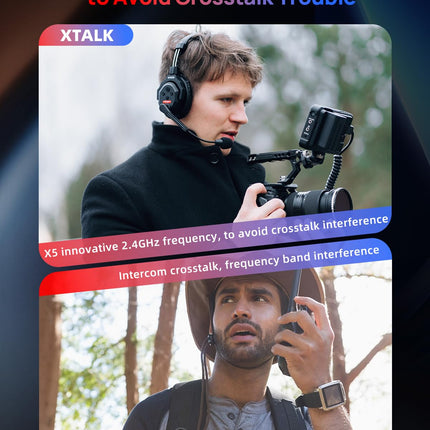 SYNCO juhtmevaba intercom-peakomplekt, XTALK X1 2,4 GHz täisdupleksne juhtmevaba sidesüsteem 24 tundi 350 miljonit filmitegemiseks (1 pakk)