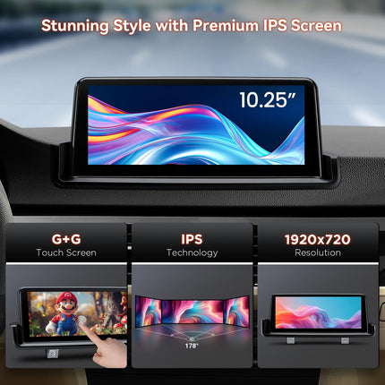 XTRONS 10,25-tolline IPS-ekraan Android 14 autoraadio Octa Core 4+64GB sisseehitatud 4G LTE WiFi GPS Bluetooth automäng valikuline DAB DVR OBD TPMS BMW 3. seeria E90 jaoks ilma originaalekraanita vasakpoolse rooliga