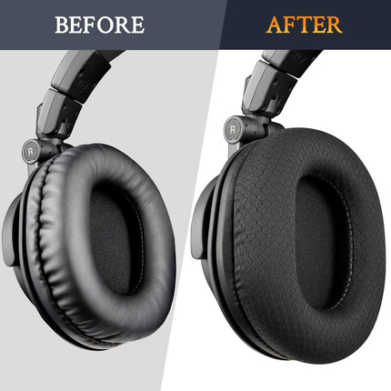 SOULWIT Ear Pads Replacement for Audio Technica ATH M50X M50XBT M50xSTS M50RD M40X M30X M20X MSR7 SX1 Monitor Headphones, Replacement Earpads Cushions with Soft Mesh Fabric