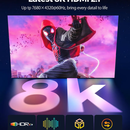 Silkland 8K HDMI 2.1 kaabel 3m, 2 tk pakis sertifitseeritud HDMI® kaablit 48Gbps, PS5 HDMI kaabel 4K@120Hz/144Hz, eARC HDR10 Dolby Atmos DTS:X HDCP2.3 HDTV/heliriba/Blu-ray/projektori/sülearvuti/ekraani/arvuti/lüliti jaoks